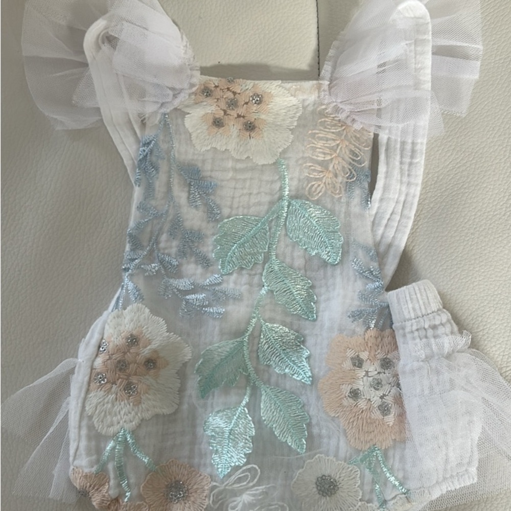 Floral Embroidered Kids Formal Dress